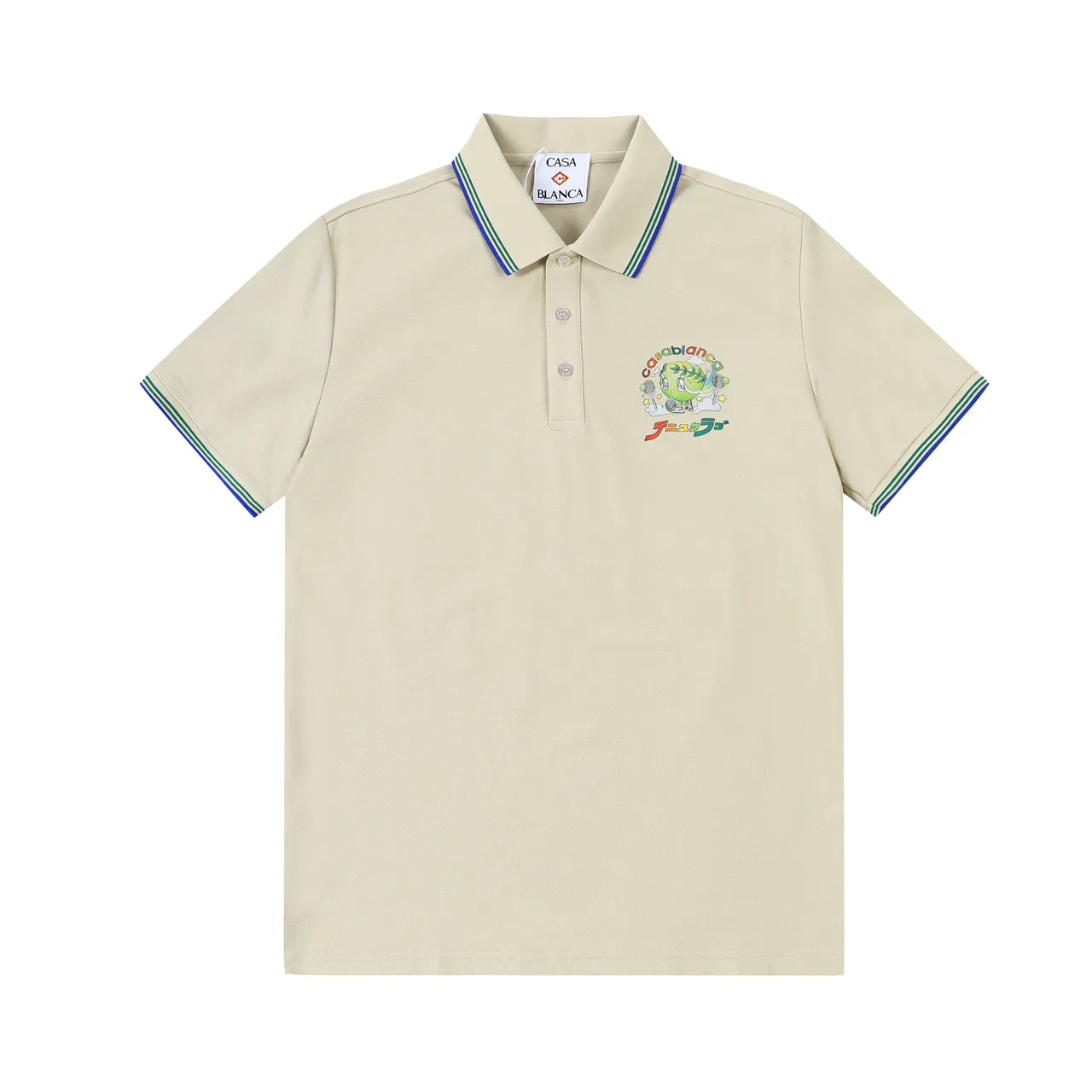 Casablanca Casablanca, European and American fashion brand, logo printing, light luxury and simple Polo shirt. Upgraded, inspired by Retro original fabric in the 1980s. Official Same Style customization. Same vat dyed fabric. Very comfortable to the touch. Latest brick cabinet synchronization for spring and summer. Fashionable and personalized. Super Versatile looks good. Very suitable for both men and women. Must-have style. Hang tag. Collar label. Washed wheat. Complete with three labels. Color: Apricot Size: M-3Xl